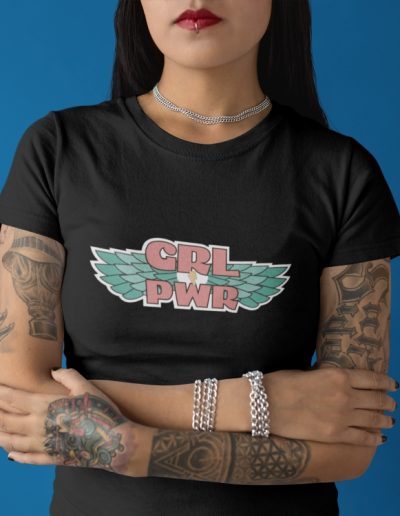 GRL PWR Wings Feminist Organic T-Shirt