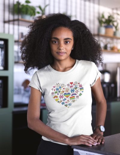 LGBTQ+ Pride Cute Icons Heart Organic T-Shirt