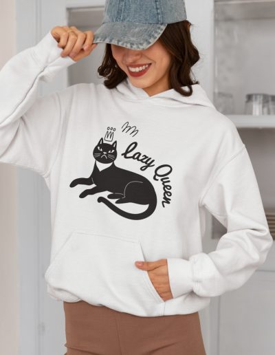 Lazy Cat Queen Feminist Hoodie