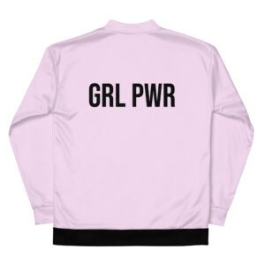 GRL PWR Feminist Pink Bomber Jacket