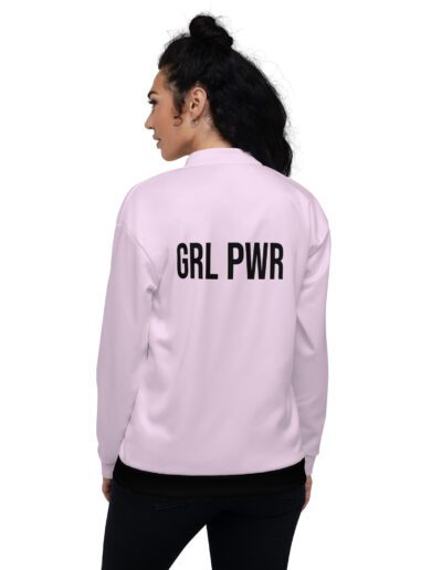 GRL PWR Feminist Pink Bomber Jacket