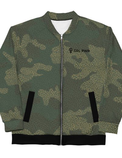 Fight For Your Rights Feminist Camo Bomber Jacket