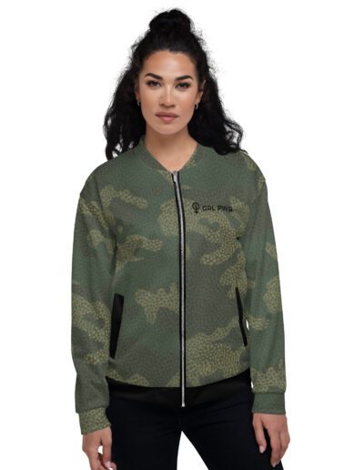 Fight For Your Rights Feminist Camo Bomber Jacket