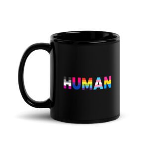 HUMAN LGBT Rainbow Black Mug