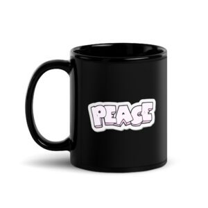 PEACE Graffiti Black Mug