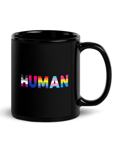 HUMAN LGBT Rainbow Black Mug