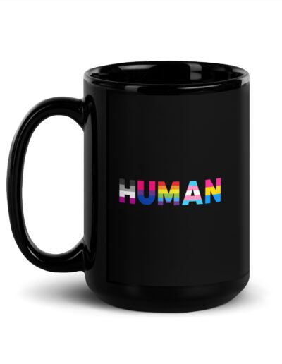 HUMAN LGBT Rainbow Black Mug