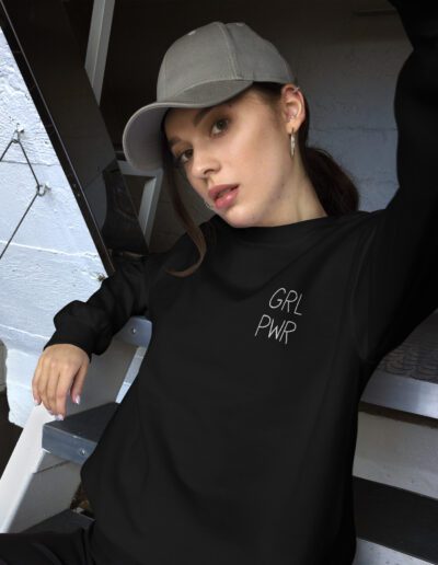 GRL PWR Feminist Embroidered Sweatshirt