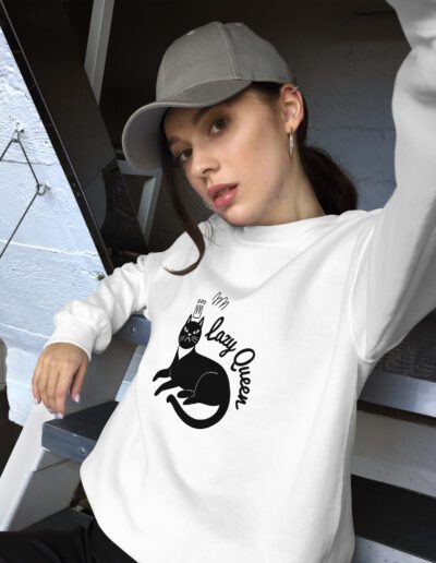 Lazy Cat Queen Feminist Sweatshirt