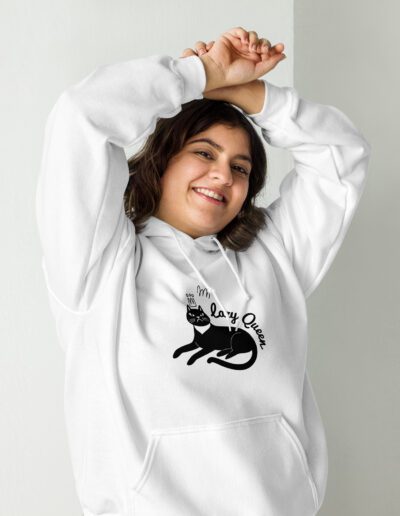 Lazy Cat Queen Feminist Hoodie