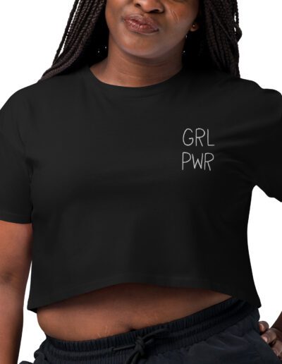 GRL PWR Feminist Embroidered Crop Top