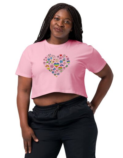 LGBT Pride Cute Icons Heart Crop Top