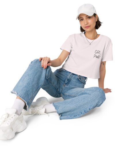 GRL PWR Feminist Embroidered Crop Top