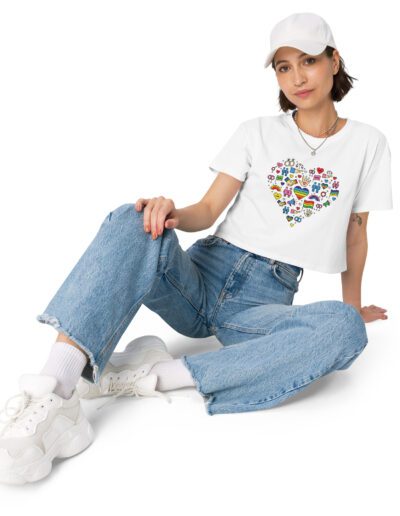 LGBT Pride Cute Icons Heart Crop Top