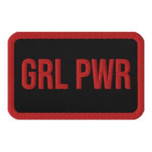 GRL PWR Feminist Red Embroidered Patches