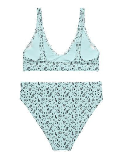 GRL PWR Feminist Doodle Recycled High-waisted Bikini