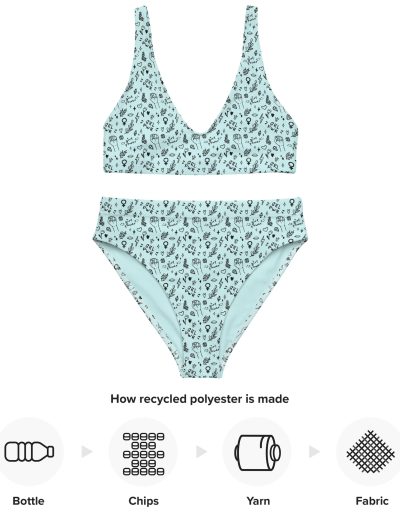 GRL PWR Feminist Doodle Recycled High-waisted Bikini