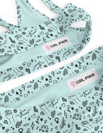 GRL PWR Feminist Doodle Recycled High-waisted Bikini