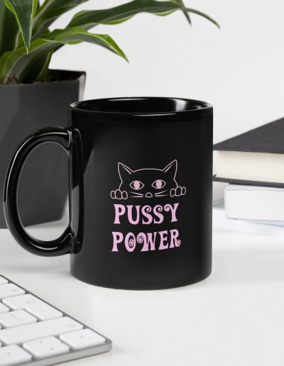 Pussy Power Black Mug