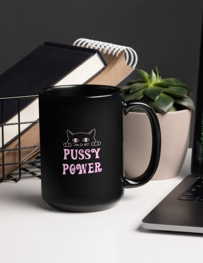 Pussy Power Black Mug