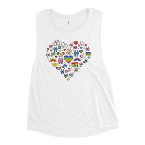 LGBT Pride Cute Icons Heart Muscle Tank Vest