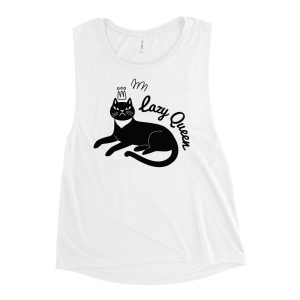 Lazy Cat Queen Feminist Muscle Tank Vest