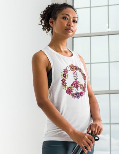 Flower Power Peace Muscle Tank Vest