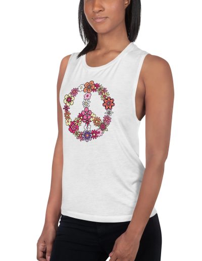 Flower Power Peace Muscle Tank Vest