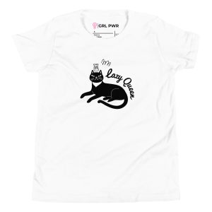 Lazy Cat Queen Feminist Kids T-Shirt