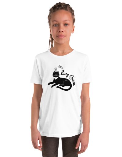 Lazy Cat Queen Feminist Kids T-Shirt