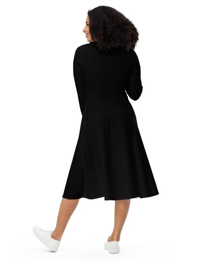 GRL PWR Feminist Black Long Sleeve Midi Dress