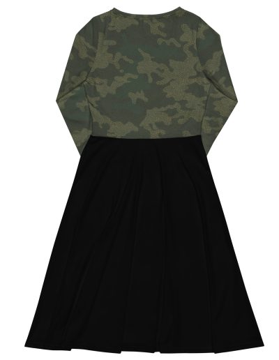 Fight For Your Rights Feminist Camo Long Sleeve Midi Dress