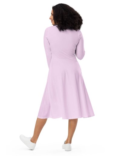 GRL PWR Feminist Pink Long Sleeve Midi Dress