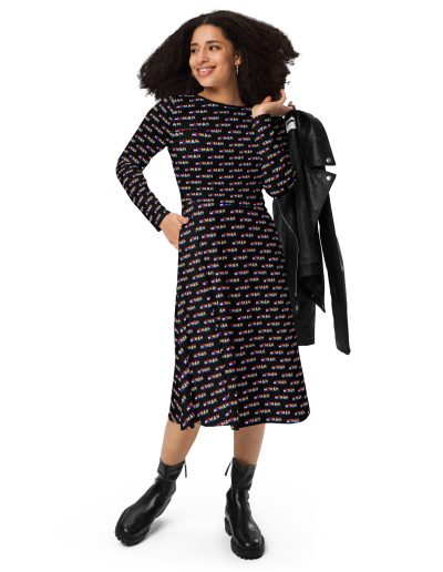 HUMAN LGBT Long Sleeve Midi Dress