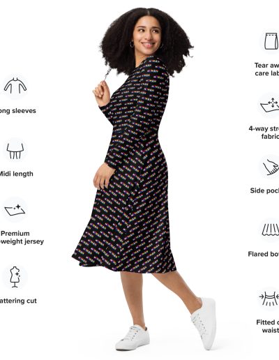 HUMAN LGBT Long Sleeve Midi Dress