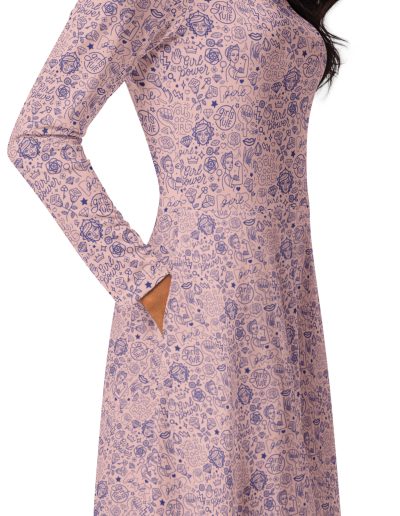 Girls Rule Feminist Long Sleeve Midi Dress