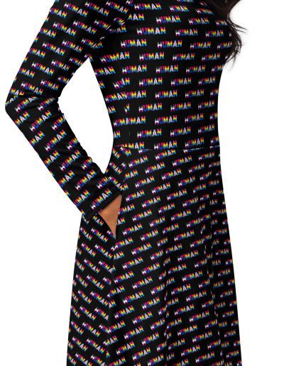 HUMAN LGBT Long Sleeve Midi Dress