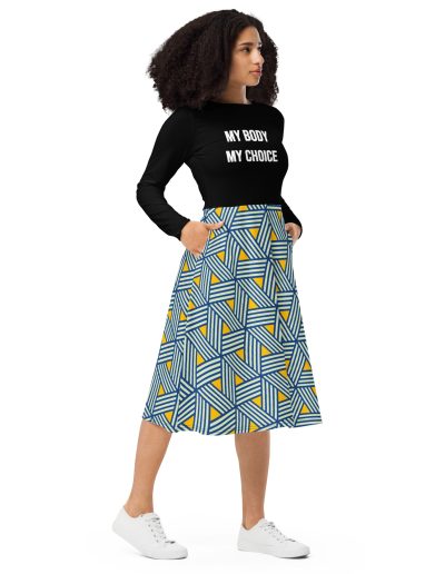 MY BODY MY CHOICE Feminist Long Sleeve Midi Dress