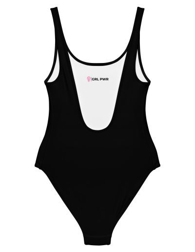 GRL PWR Feminist Black One-Piece Swimsuit