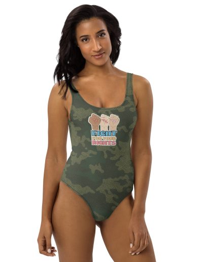 Fight For Your Rights Feminist Camo One-Piece Swimsuit