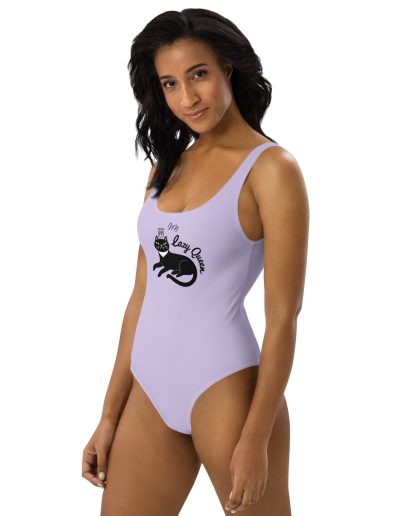 Lazy Cat Queen Feminist One-Piece Swimsuit