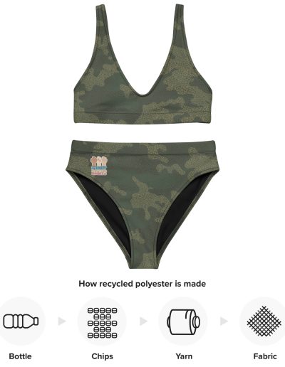 Fight For Your Rights Feminist Camo Recycled High-waisted Bikini