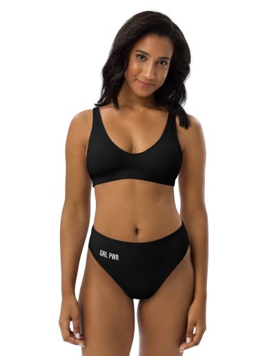 GRL PWR Feminist Black Recycled High-waisted Bikini