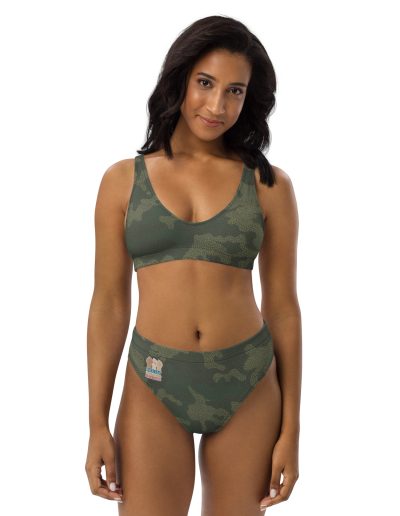 Fight For Your Rights Feminist Camo Recycled High-waisted Bikini