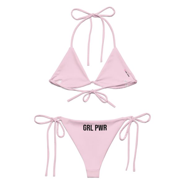 GRL PWR Feminist Pink Recycled String Bikini