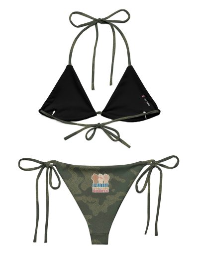 Fight For Your Rights Feminist Camo Recycled String Bikini