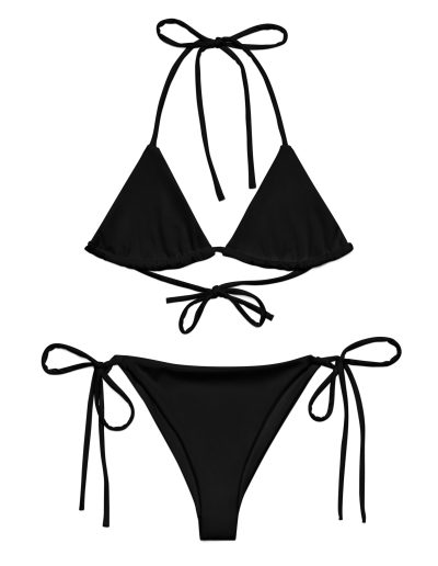 GRL PWR Feminist Black Recycled String Bikini