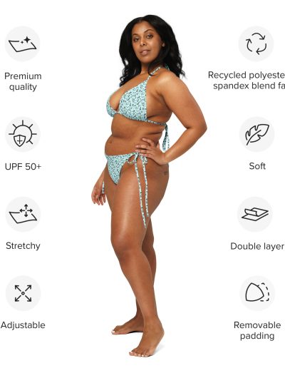 GRL PWR Feminist Doodle Recycled String Bikini