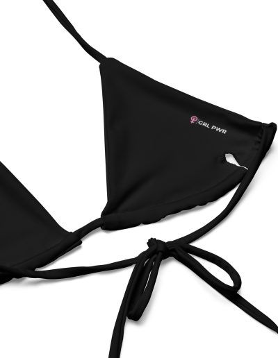 GRL PWR Feminist Black Recycled String Bikini