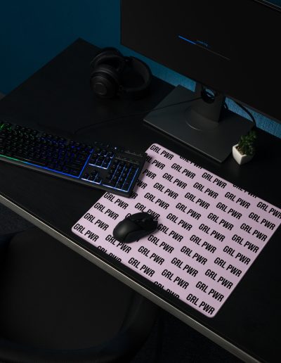 GRL PWR Feminist Pink Gaming Mouse Pad